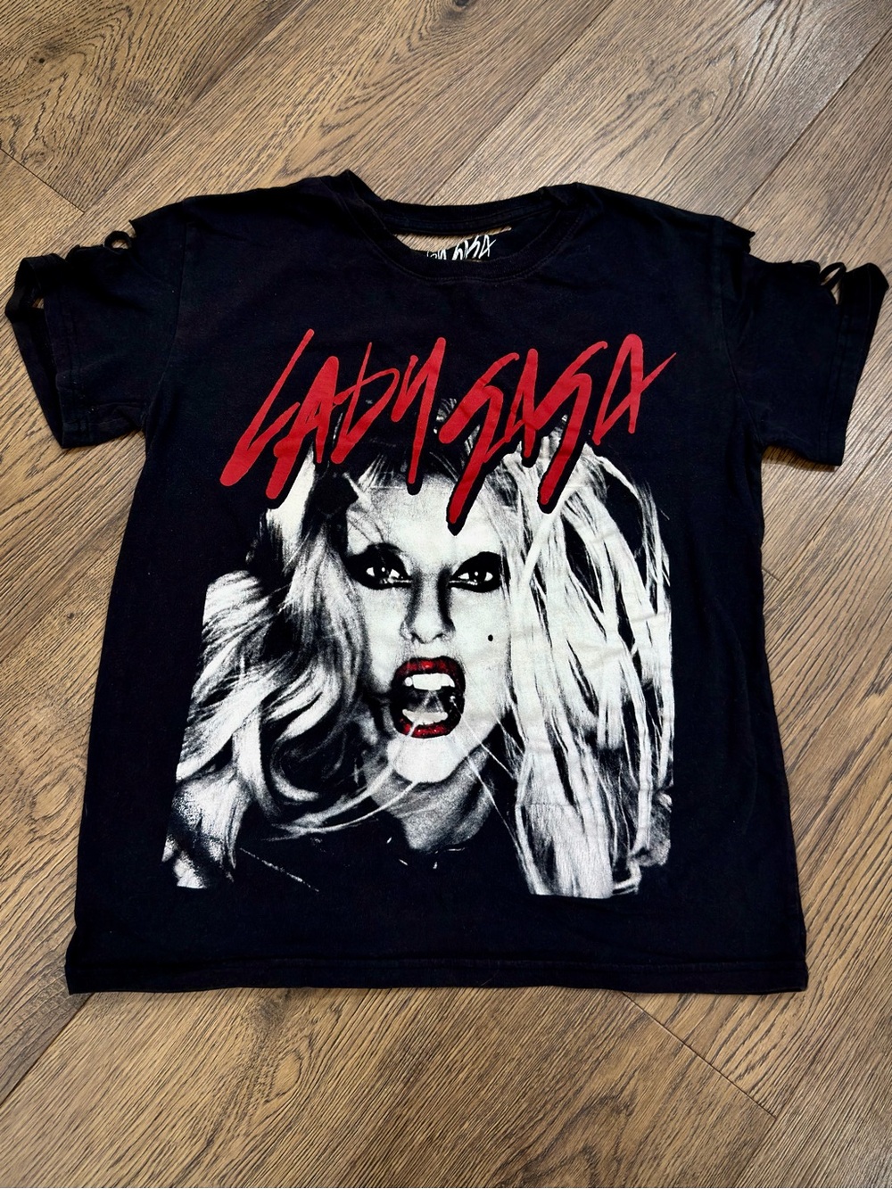Lady Gaga Graphic Tee Black Small